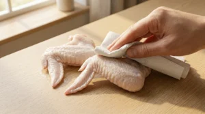 LookPatting your chicken wings completely dry with paper towels is the most important step to ensure the skin becomes perfectly crispy.ing for the best crispy baked chicken wings recipe? The secret to success starts before you even turn on the oven. You must pat every wing dry with paper towels on both sides. Wet skin will steam, but dry skin crisps up beautifully, so take the full minute to ensure they are moisture-free. This simple, professional technique is what we prioritize at Bite Recipe Hub to guarantee amazing results every time. Follow this essential prep step for the best wings you have ever cooked!