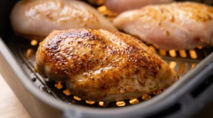 To achieve the final stage of a truly juicy air fryer chicken breast, flip each breast over in the basket. The remaining cook time depends on the size of your chicken: small (5–6 oz) breasts need 4–5 minutes, medium (7–8 oz) breasts require 5–6 minutes, and large (9–10 oz) breasts take 7–8 minutes. Be sure to check the internal temperature at the lower end of these ranges to avoid overcooking. This careful approach ensures your chicken stays tender, moist, and flavorful, making it the perfect centerpiece for your next meal.